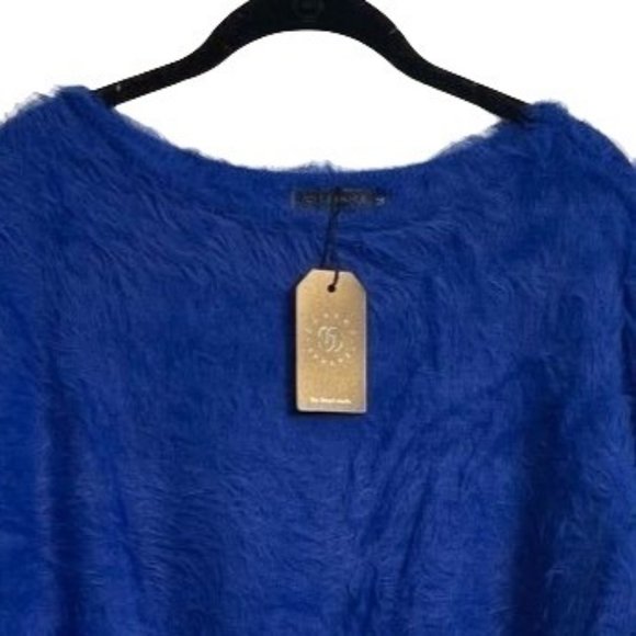 WOMENS ELECTRIC BLUE OVERSIZED FUZZY SWEATER - OS - Picture 5 of 7